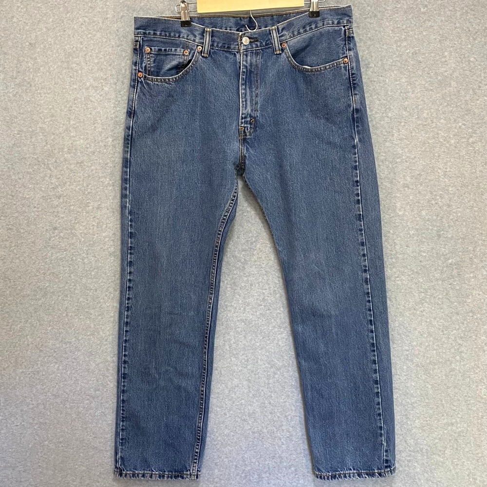 LEVIS 505 Men's 36x32 Straight Leg Classic Fit 100% Cotton Denim Blue Jeans